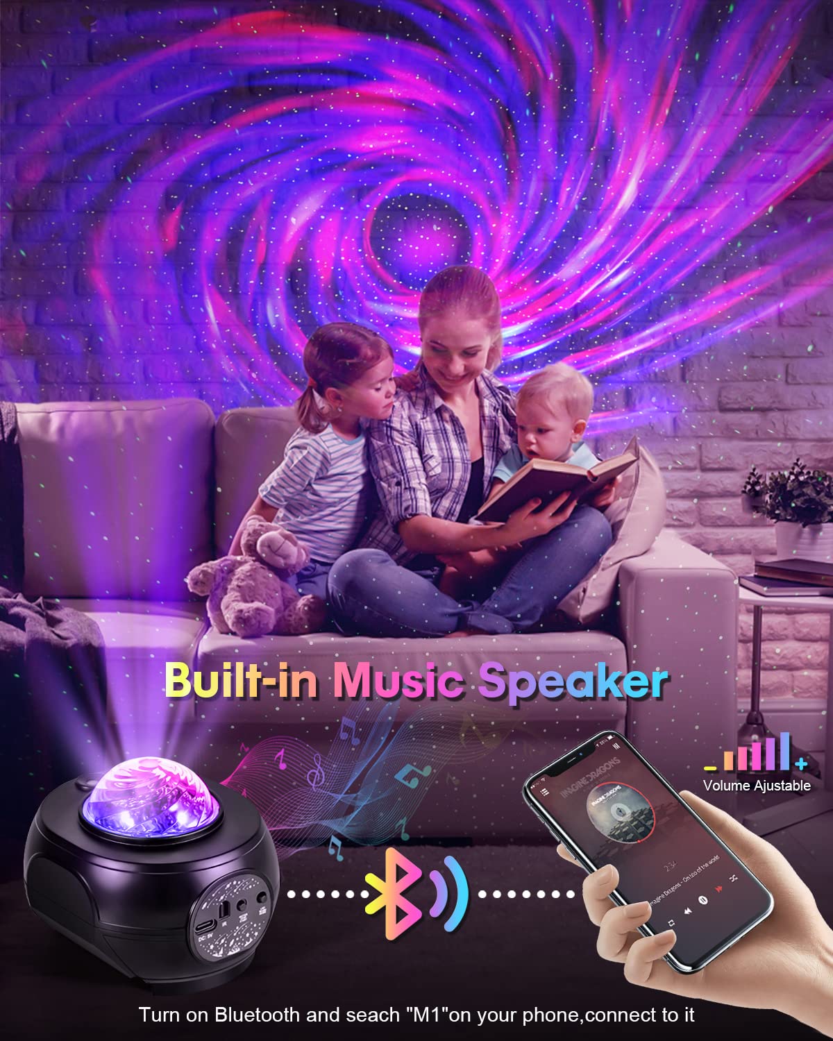 Projecteur d'étoiles Galaxy Light, projecteur Galaxy pour chambre à coucher avec télécommande APP, minuterie - Projecteur de veilleuse pour enfant adulte Aurora Light Projector