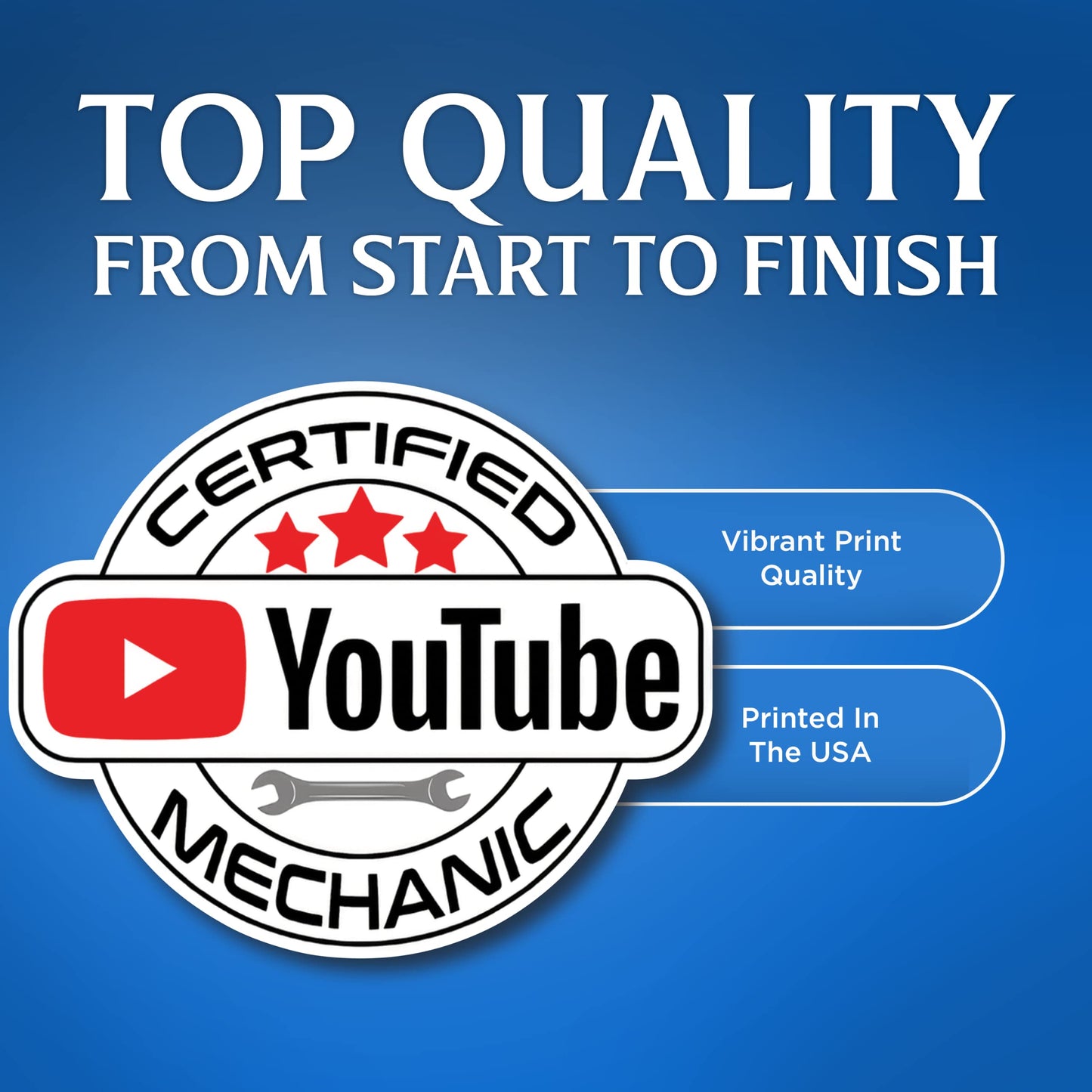 (3 Pack) Certified YouTube Mechanic Sticker - Funny You-Tube Mechanic Decal for Expert Mechanic - 5.5" - Automotive Industry - Office Gag Gift - Jokes for Friend - Made in USA - BMCS060