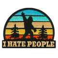 XMJY I Hate People Patch, Sasquatch Bigfoot Embroidered Hook and Loop Patches, Funny Sarcastic Morale Patches, Cute Applique Accessories for Backpacks, Vests, Jackets, Jeans, Hats, Gym Bags