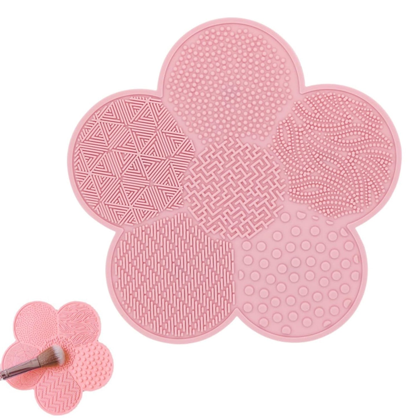 1Pc Pink Silicone Makeup Brush Cleaning Bearings with Suction Cups, Silicone Makeup Brush Cleaning Tool, Makeup Brush Tools,Brush Cleaners，Makeup Brush Cleaning,Beauty and Personal Care