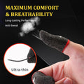 6 Pack Finger Sleeves for Mobile Gaming, 0.3mm Silver Fiber Anti Sweat, Ultra Thin, Finger & Thumb Sleeves, Suitable for Most Gamers, Mobile Phone Gaming Finger Sleeves for PUBG Dedales Gloves Covers