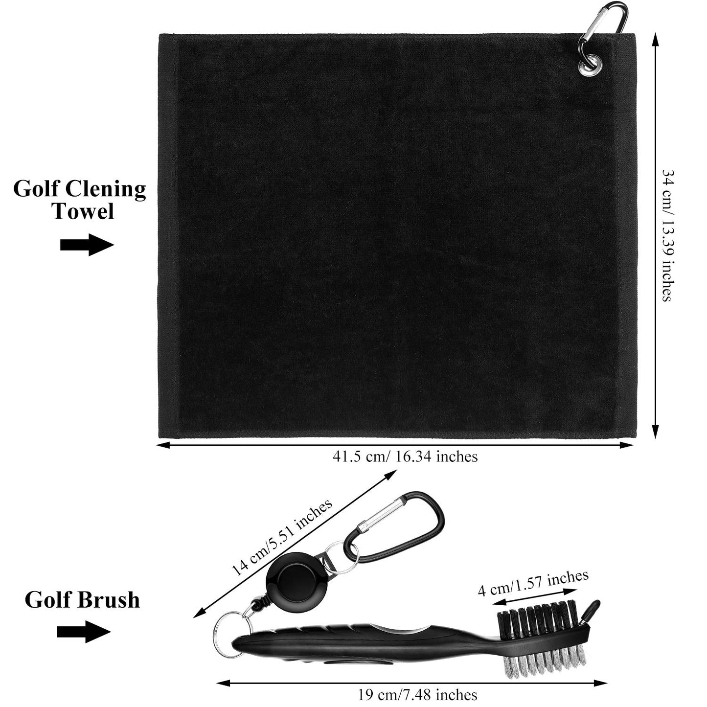 Sumind 22 Pcs Golf Club Cleaning Kit Golf Bag Accessory for Men Golf Include Cleaning Brush, Towel, Marking Pen, Golf Line Marker, Golf Tee Holder with Golf Tee, Golf Repair Tool(Black)