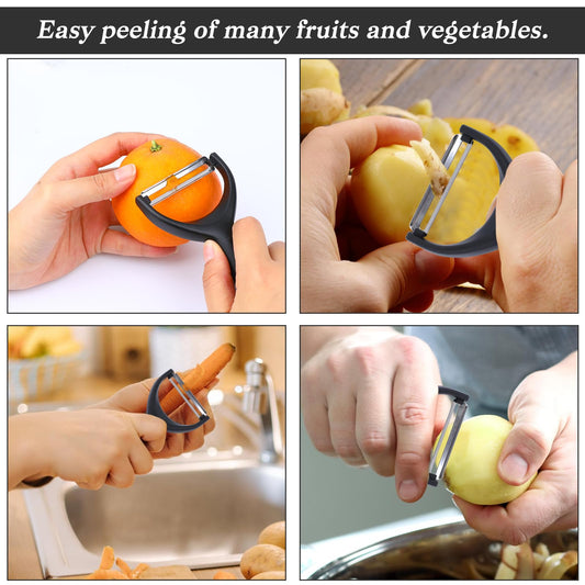 Y Peelers for Kitchen, Stainless Steel Potato Peelers, 2 in 1 Y Vegetable Peeler for Veggie and Fruit, Y Peeler for Carrots Potatoes Oranges Citrus Lemons and Vegetables