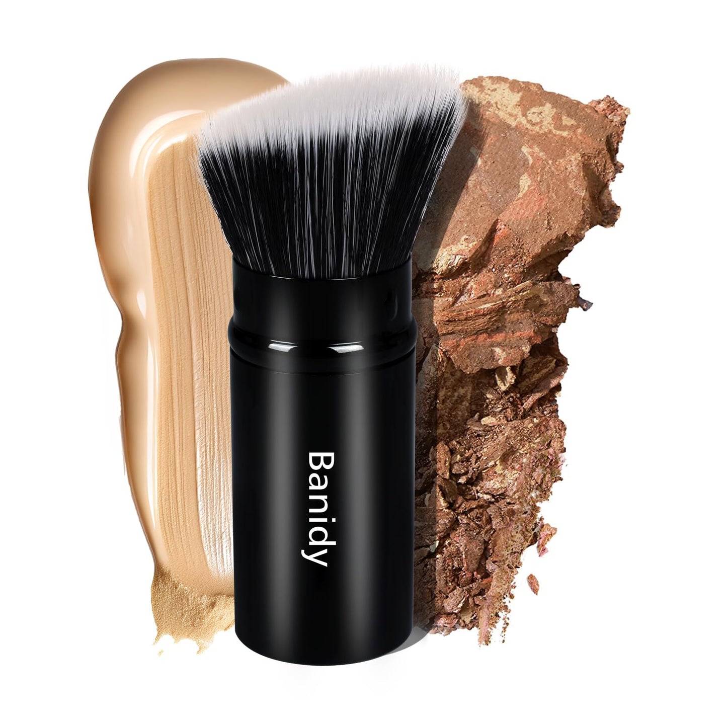 Makeup Brush, Banidy Retractable Kabuki Brush Foundation Brush for Powder Blush, Bronzer, Buffing, Liquid, Cream