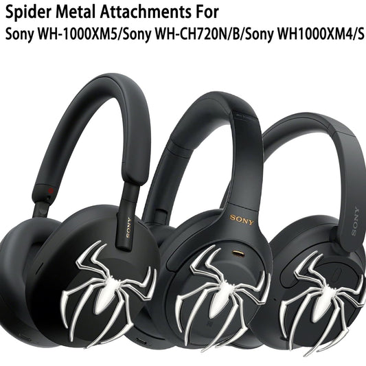 MORWLAT Spider Metal Attachments for Sony WH-1000XM5/Sony WH-CH720N/B/Sony WH1000XM4/S,Fashion Headphone Accessories for Men Women (Silver)