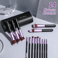 BS-MALL Makeup Brushes Premium Synthetic Foundation Powder Concealers Eye Shadows 14 Pcs Purple