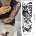 Aresvns Cool Sleeve Tattoo Temporary, 12Pcs Halloween Full Arm Fake Tattoos for adults, Large Fake Tattoos That Look Real