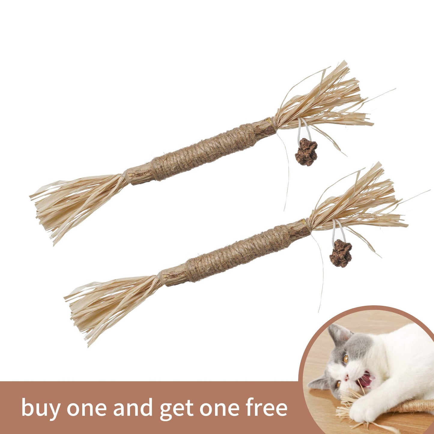 PAZ'S GIFT Catnip Toy Cat Toys Catnip Toy cat chew Toy cat Kicking silvervine Stick Teeth Cleaning Cute Kitten Teething Indoor Interactivecat Dental Care Matatabi (Raffia 3pcs)