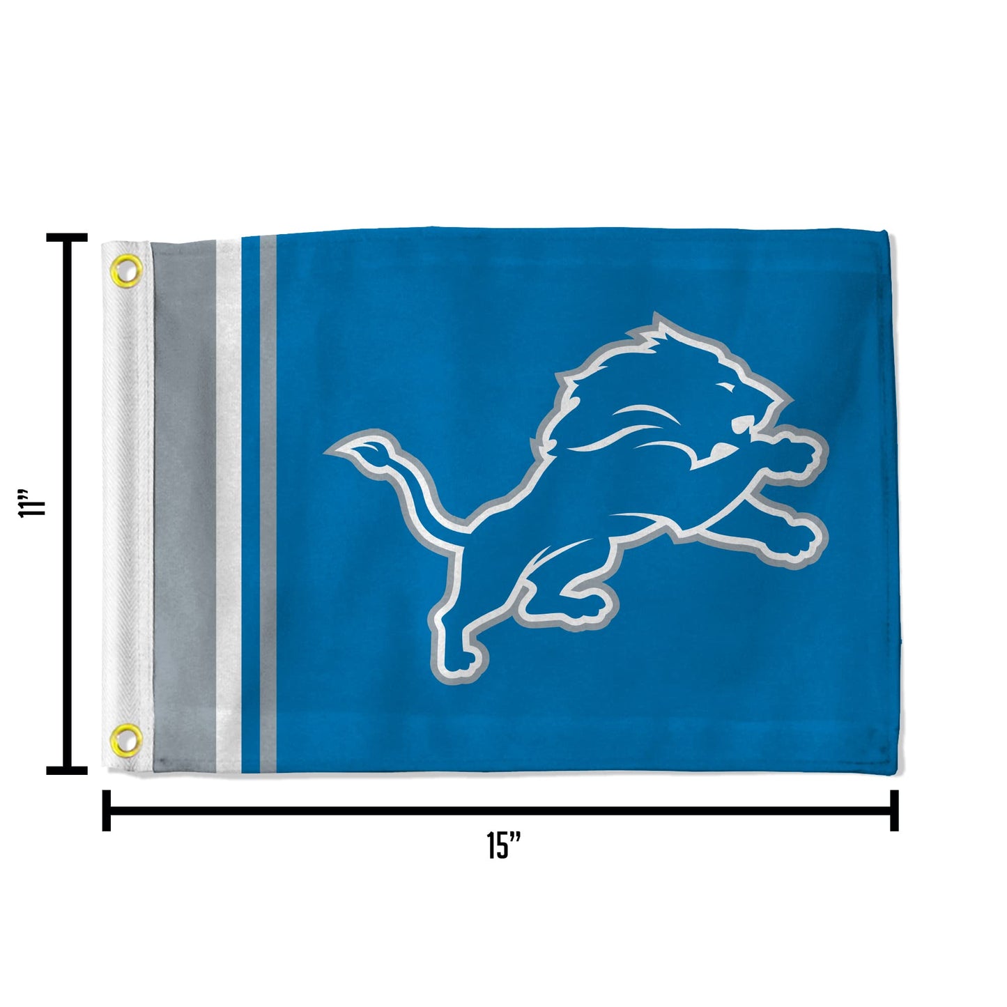 Bandera utilitaria de Rico Industries NFL Detroit Lions Stripes de 12" x 17", doble cara, ideal para botes, carritos de golf, hogares, etc.