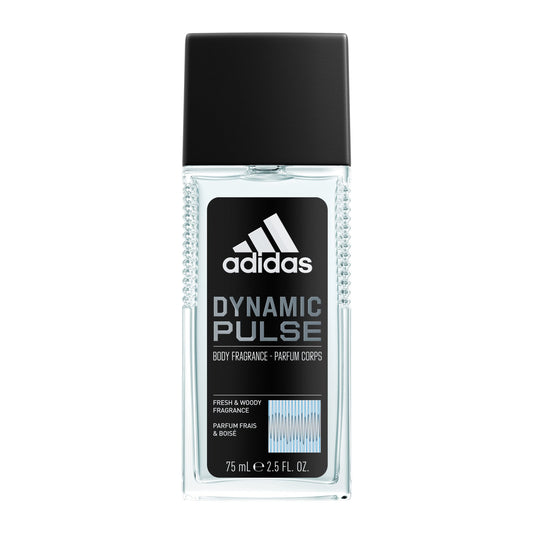 adidas Dynamic Pulse Body Fragrance 2.5 fl oz (Pack of 1), Notes of Mint, Apple, and Wood, Men's Fragrance, Long Lasting, Sporty Fragrance, Travel Size