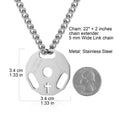 Collier avec pendentif en chaîne d'haltère et haltère en acier inoxydable pour homme HZMAN