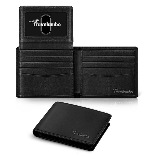 Wallet for Men, Premium Classic Mens Wallet Minimalist Slim Bifold Wallet, RFID Blocking Wallet with 10 Credit Card, 2 ID Window and 2 Cash Slots, Leather Compact Wallet, Front Pocket Card Holder