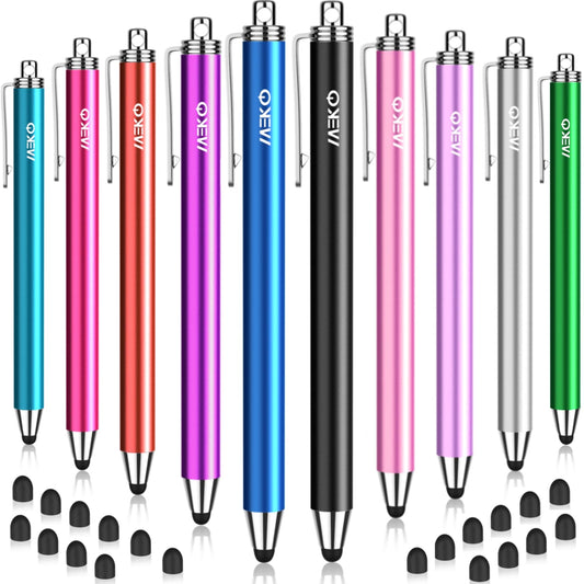 Stylus Pens for Touchscreens,MEKO 10 Pack Thin Rubber Tip Stylus Replaceable Tip Feature Bundle W/ 20 Pcs Replacement Tips for iPad iPhone Tablets Smartphone&All Touch Screen Devices(10 Stylus+20Tips)