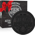 Viking Revolution Skin Cleaning Agent Activated Charcoal Soap for Men w/Dead Sea Mud, Body and Face, Cleanser,Cleansing Blackheads - Peppermint & Eucalyptus Scent 0.7 Fl Oz (Pack of 1)