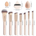 MAANGE Makeup Brush Set 15 Pcs Makeup Tool Set Premium Synthetic Foundation Powder Concealers Eye shadows Blush Brush Set with Makeup Brushes Bag (Beige)