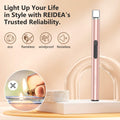 REIDEA Candle Lighter Long USB Rechargeable Lighter Arc Windproof Flameless Lighter with Safety Switch Buttom Electronic Lighter for Home Kitchen BBQ Camping Stove