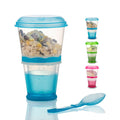 Vasos para cereales para llevar de INOGIH Vaso portátil para desayuno Vaso para cereales para llevar con cuchara (azul)