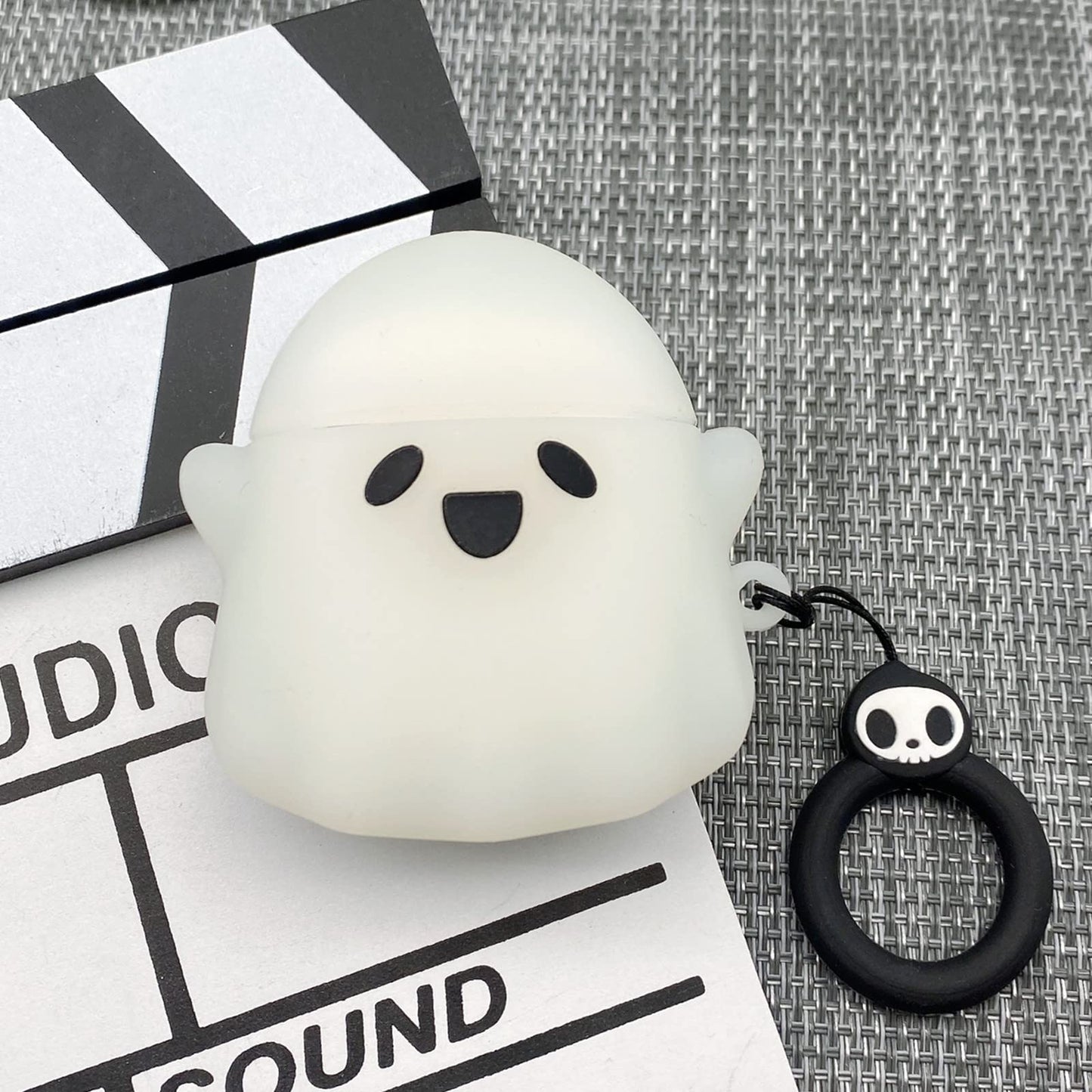 Compatible with AirPods Case Cover, Luminous Cute Ghost Case Designed for Airpods 2nd & 1st, Soft Silicone Anime Funny 3D Cartoon Apple AirPods 2/1 Case for Women Men Kids Teens Girls Boys