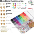 YMSDZHL 6000+PCS Clay Beads Bracelet Making Kit,24 Color DIY Flat Preppy Beads for Friendship Jewelry Making,Polymer Heishi Beads with Charms Gifts for Teen Girls Crafts for Ages 4-12