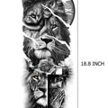 Kotbs 6 Sheets Realistic Lion King Long Full Temporary Tattoos for Women Men Kids Adults, Large Wolf Animal Fake Temporary Tattoo Sleeves Waterproof Leg Arm Temp Tatoos Fake Tattoos