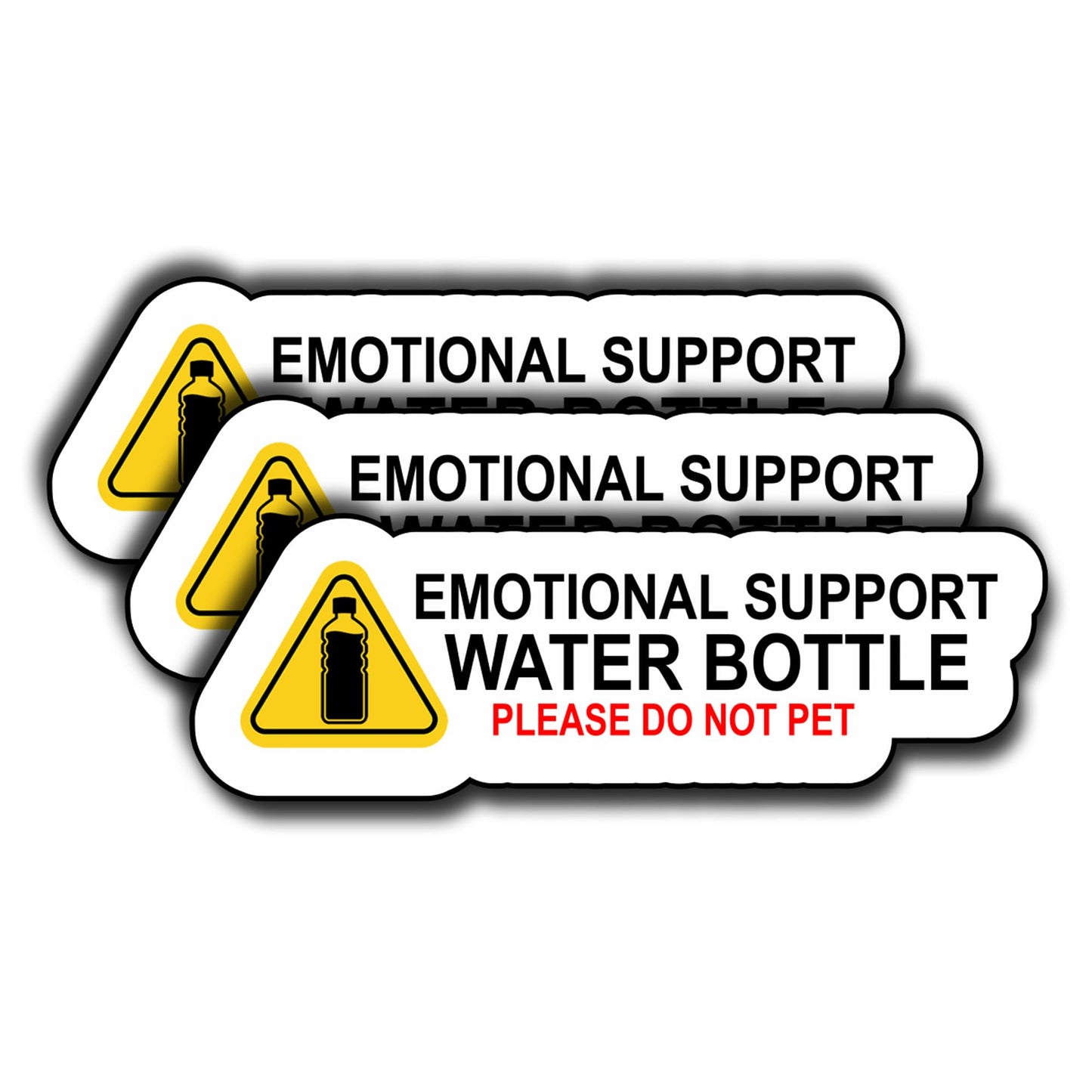 (3Pcs) Emotional Support Water Bottle Please Do Not Pet Sticker Gifts Camping Sticker Funny Decals Waterproof Vinyl for Water Bottle Tumbler Phone Case Laptops Skateboard Adults Kids Boys 3x1.02 Inch