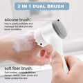 Face Brush - Manual Facial Cleansing, 1Pcs Double Side Skin Care Facial Cleaning Brush, Silicone Facial Scrubber Manual Dual Face Wash Brush for Deep Pore Exfoliation Makeup Massaging (Gray)