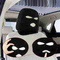 2Pcs Funny Car Headrest Cover, Personalized Car Seat Face Mask, Funny Hat for Car Seat Headcover Spoof Face Car Seat Head Rest Cover Protector Breathable Headrest Cover for Most Cars(Black)