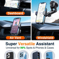 VANMASS 2024 Best Car Phone Holder [Upgraded Durable & Stable] Cell Phone Car Mount for Dashboard Windshield Vent, Suction Phone Stand Automobile Cradles for iPhone 16 Pro Max 15 14 13 12 11 Android