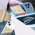 AFPRNK Card Holder for Phone Case, Phone Card Holder Leather, Dual Pocket Phone Wallet Stick On for iPhone, Android Cell Phone - Boho Flower