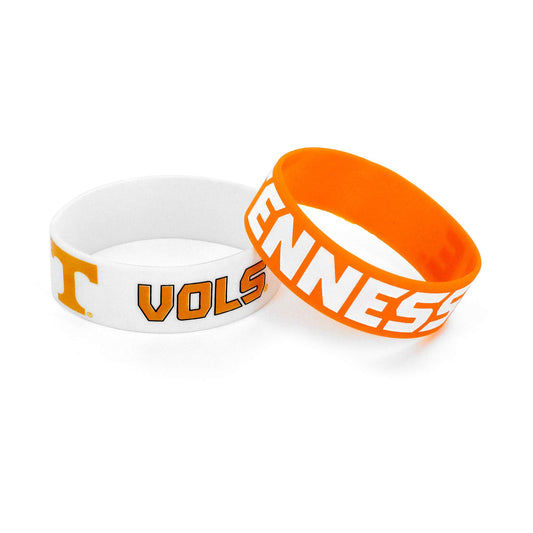 Juego de caucho de silicona Aminco, paquete de 2 pulseras para fanáticos de los deportes, colores del equipo, Tennessee Volunteers US