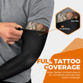 5 Pairs Arm Sleeves for Men & Women, UV Sun Protection Compression Cooling Tattoo Sleeve Cover Up for Women, Men & Kids Basketball Volleyball