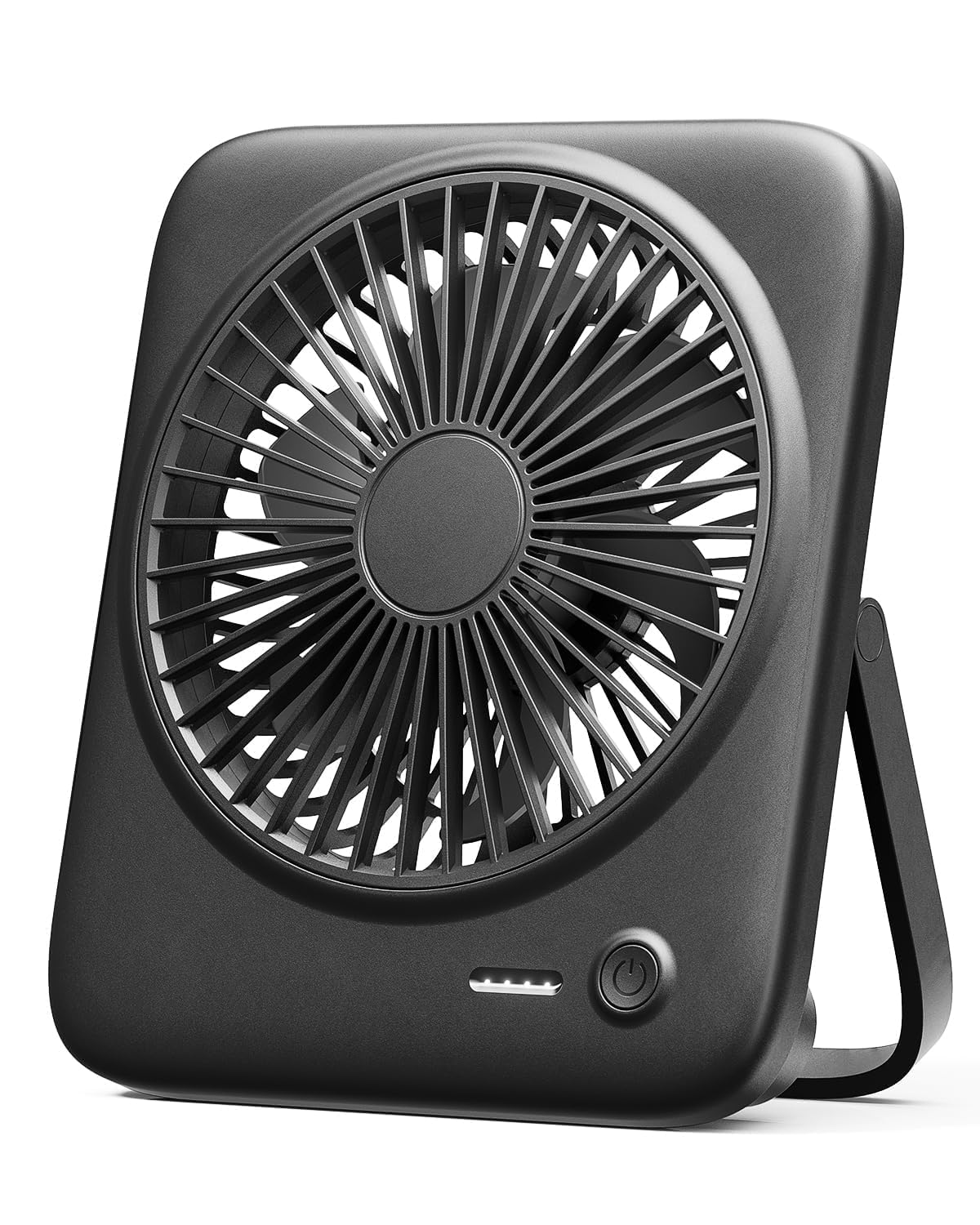 Otlonpe Desk Fan Rechargeable Portable Fan, 4000mAh Battery Operated Personal Silent Table Fan, 6.5 Inch Small Travel Fan with Power Bank, 4 Speeds Desktop Fan for Bedroom Home Office Outdoor, Black