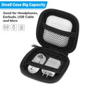 Earbud Case, Earphone Case Headphone EVA Earbud Holder with Stainless Steel Carabiner Cell Phone Accessories Organizer Mini Earbud Pouch for Wireless Earbuds, Bluetooth Headset, SD Memory Card