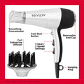 REVLON Volume Booster, Hair Dryer with Curl Enhancing Diffuser | Increase Volume, Decrease Frizz and Damage, Fast Drying, 1875 Watts (White)