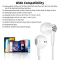 USB C Headphones, Type C Earphones for Samsung Galaxy S20 S21 S22 S23 S24 FE Ultra Apple iPhone 15 16 Pro Max Magnetic Wired Earbuds Microphone for Google Pixel 9 8 8A 7 7A 6A 6 OnePlus Android White