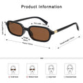 Appassal Retro Rectangular Sunglasses for Women Vintage Fashion Trendy Funny Small 90s Square Sunnies 2024 AP3698 Black/Brown