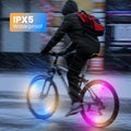 REYUNGGO 4Pack LED Bike Wheel Lights,Ultra Bright Bicycle Spoke Lights,IPX5 Waterproof, Color Bike Light with Included Batteries,Multi-Color Bicycle Lights (2*PinkBlue+2*Red)