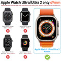 Suoman 2-Pack for Apple Watch Ultra/Ultra 2 49mm PC All-Around Screen Protector Case,Tempered Glass Screen Protector Case Ultra-Thin for iWatch Ultra/iWatch Ultra 2 49mm Protection Cover -Titanium