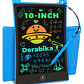 Derabika LCD Writing Tablet Doodle Board, 10inch Colorful Drawing Tablet Writing Pad, Kids Travel Essentials, Toddler Toys for 3 4 5 6 7 8 Year Old Girls Boys (Blue)