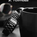 Fullmosa Compatible Apple Watch Bands 49mm 45mm 46mm 44mm 42mm 41mm 40mm 38mm, Metal iWatch Band with Case for Apple Watch Ultra Series 10 9 8 7 6 5 4 3 2 1 SE, 42mm 44mm 45mm Black