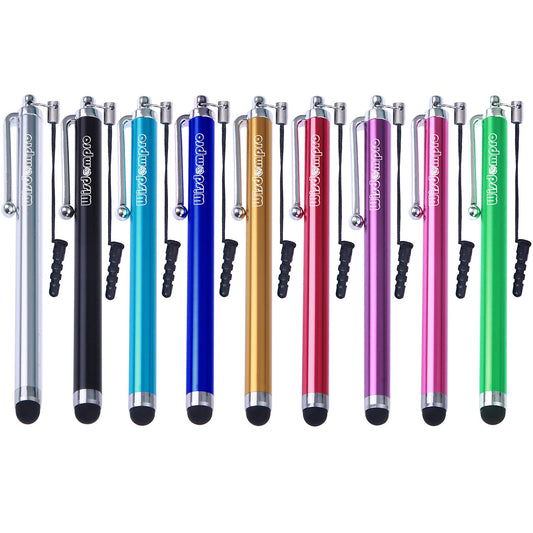 Wisdompro Stylus Pens for Touch Screens, 9 Pack of Universal Rubber Tip Stylus with Lanyard Tether for iPad, for Tablet, for iPhone, for Samsung and All Touchsreen Devices (9-Color)