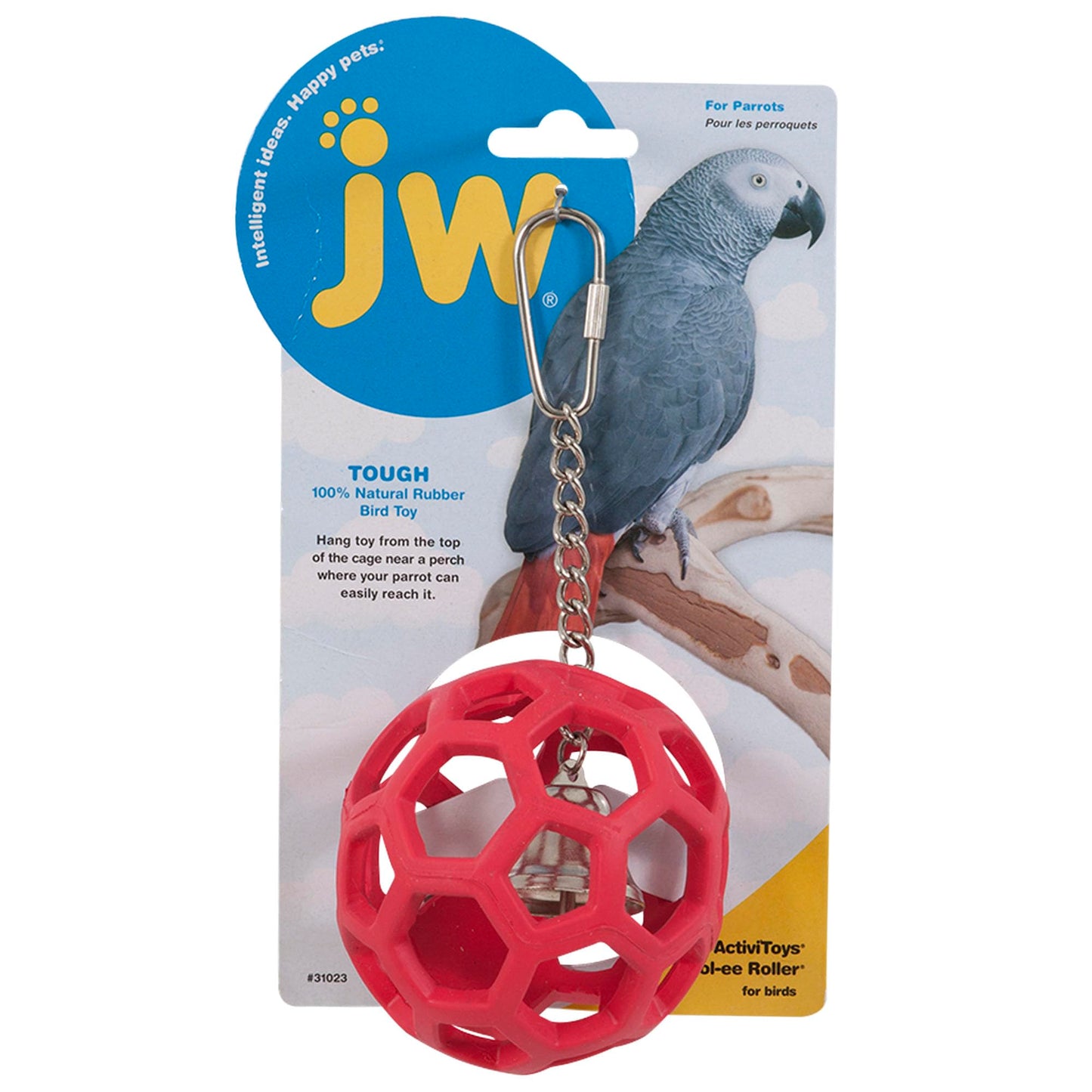 JW Pet Company Activitoys Hol-ee Roller Parrot Toy, 4 Inch Diameter (Colors Vary )