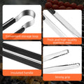 Paquete de 4 pinzas de cocina de acero inoxidable de primera calidad, pinzas para servir para cocinar, pinzas de comida de metal XEVOM con agarre antideslizante, pinzas para parrilla resistentes al calor de 10 pulgadas