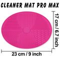 Makeup Brush Cleaner Mat Silicone Brush Cleaning Mat Big Size Make Up Brush Clean Pad with Suction Cup for Makeup Brush Cleaning (Hot Pink)