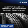 Airmoto Tire Inflator Portable Air Compressor - Air Pump for Car Tires with Tire Pressure Gauge - One Click Smart Pump Tire Inflator for Car, Motorcycle, Bicycle and More