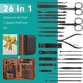 Manicure Set, Professional Nail Clippers Pedicure Kit 26 Pieces Nail Care Tools for Travel & Grooming (Black)