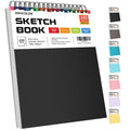 Soucolor 9" x 12" Sketch Book, 1-Pack 100 Sheets Spiral Bound Art Sketchbook, (68lb/100gsm) Acid Free Artist Drawing Book Paper Painting Drawing Writing Sketching Pad for Kids Adult Teens Girls Boys