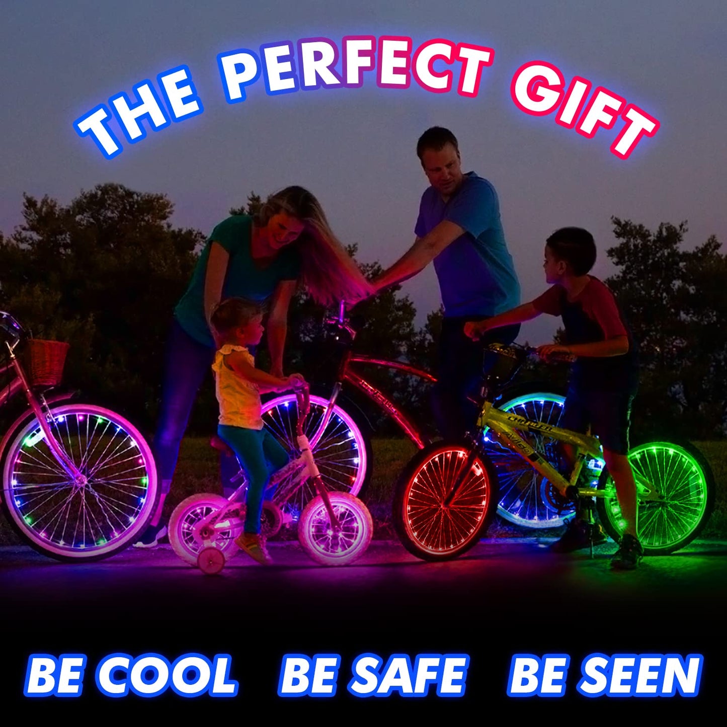 Activ Life LED Bike Wheel Lights with Batteries Included! Get 100% Brighter and Visible from All Angles for Ultimate Safety & Style (1 Tire Pack)