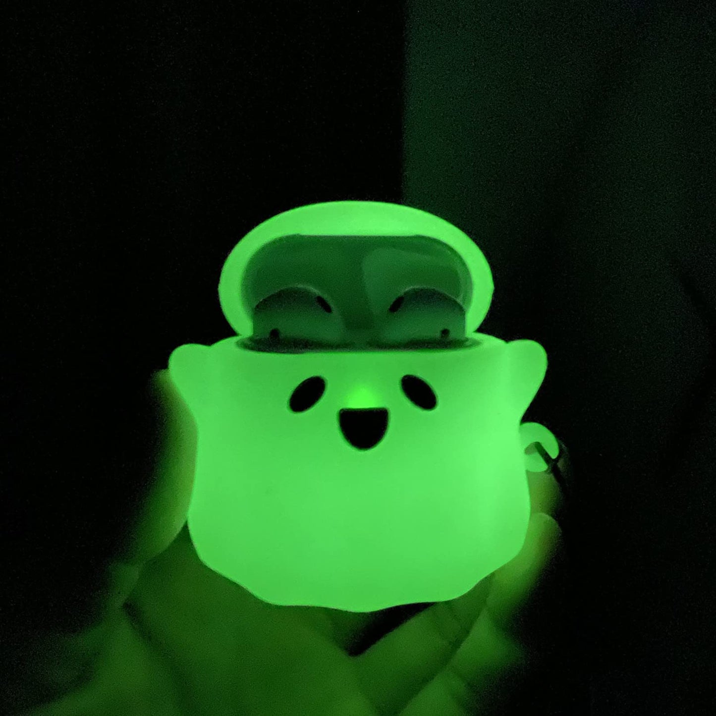 Compatible with AirPods Case Cover, Luminous Cute Ghost Case Designed for Airpods 2nd & 1st, Soft Silicone Anime Funny 3D Cartoon Apple AirPods 2/1 Case for Women Men Kids Teens Girls Boys