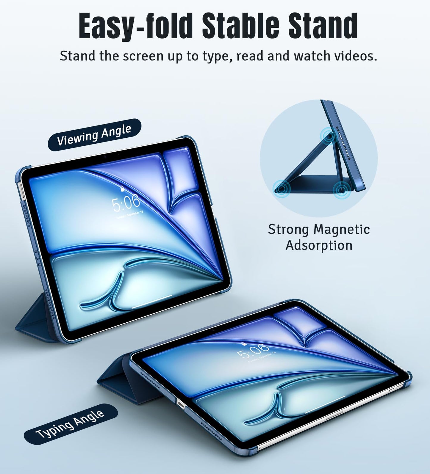 TiMOVO for iPad Air 11 Inch Case M2 2024, iPad Air 5th Generation 2022/iPad Air 4th Gen 2020 10.9 Inch, Slim Hard Translucent Back Shell Cover Fit iPad Air Case, Support Auto Wake/Sleep, Abyss Blue